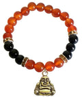Carnelian & Black Onyx Buddha Bracelet | Jewelry-Bracelet | Wiccan Center