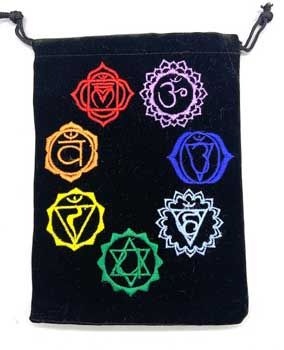 Chakra Black Velveteen Bag | Accessories - handbag | Wiccan Center