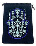 Fatima Hand Black Velveteen Bag | Accessories - handbag | Wiccan Center