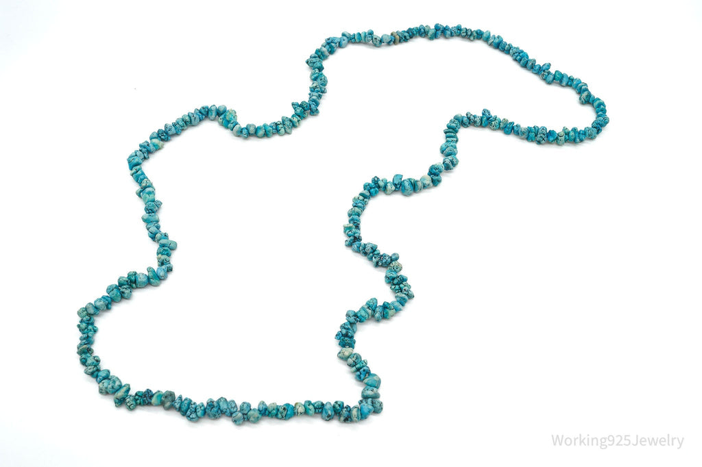 Long Vintage Southwestern Turquoise Nugget Beads String Necklace 36" | Jewelry > Necklaces > Pendants | Wiccan Center