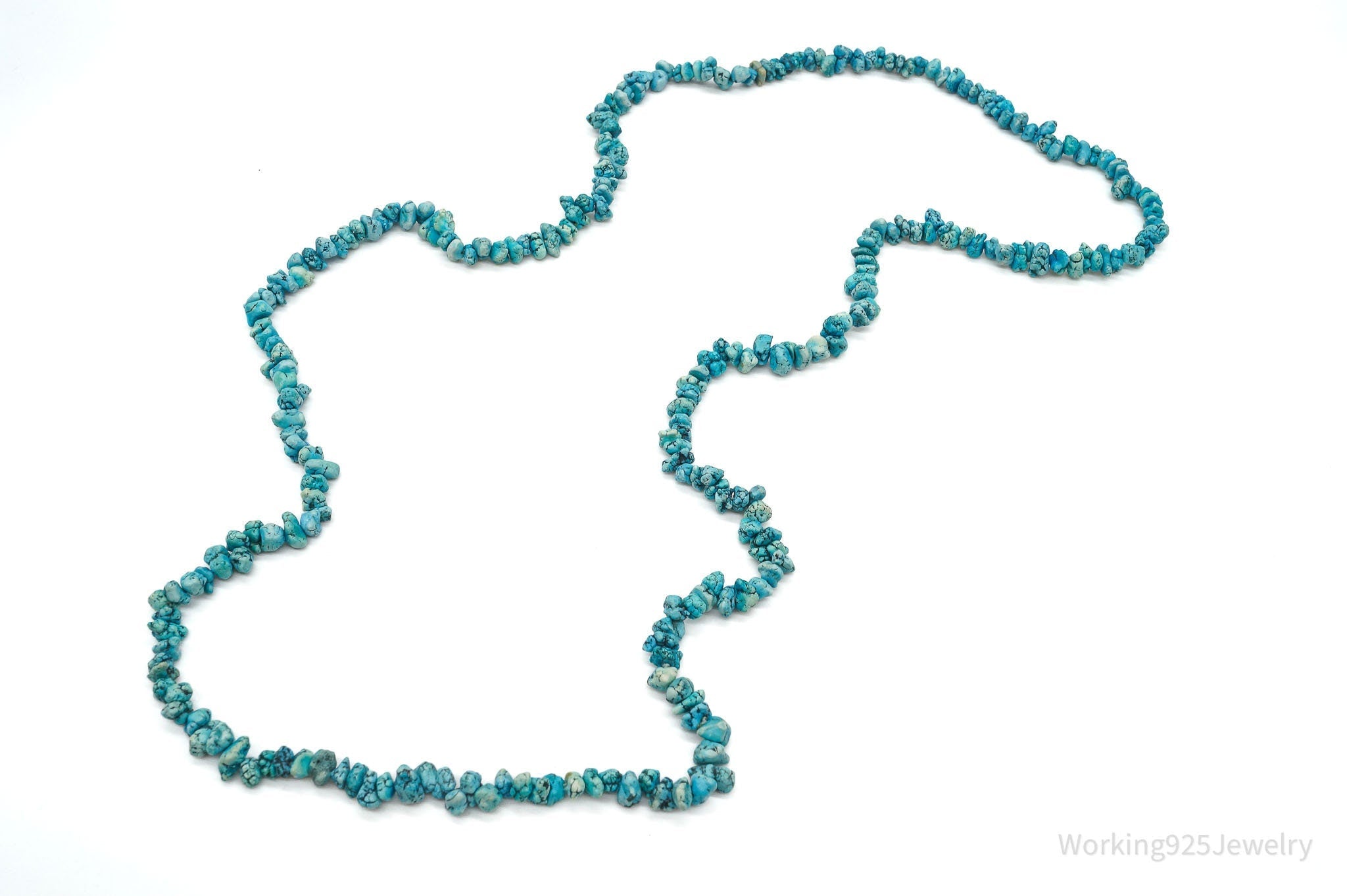 Long Vintage Southwestern Turquoise Nugget Beads String Necklace 36" | Jewelry > Necklaces > Pendants | Wiccan Center