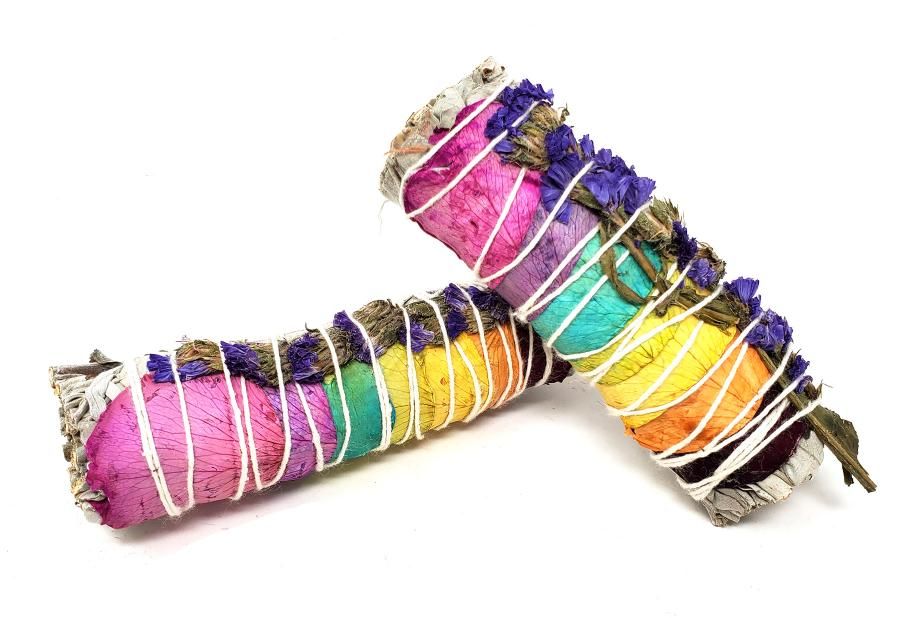 White Sage/Purple Sinuata w/ros | Smudge | Wiccan Center