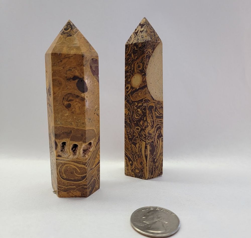 Calligraphy Jasper Obelisk - Large | Point | Wiccan Center