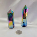 Black Rainbow-Plated Obsidian Obelisk - Medium | Point | Wiccan Center