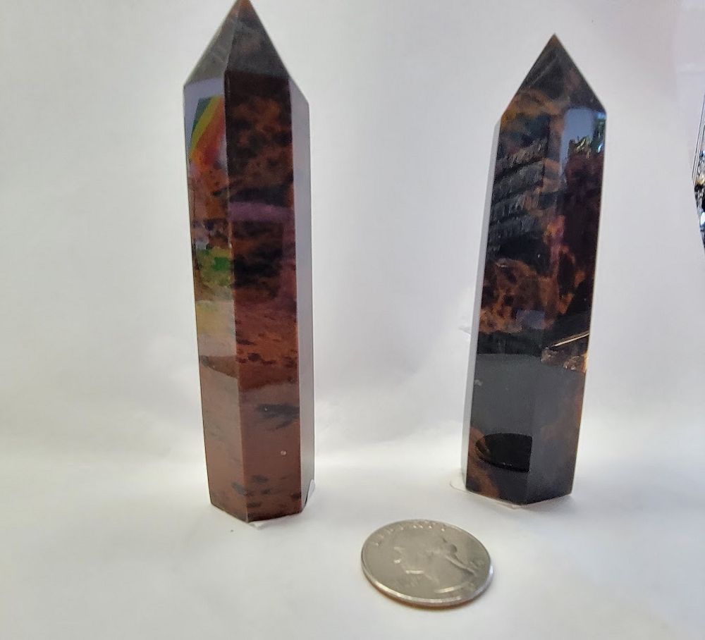 Mahogany Obsidian Obelisk - Medium | Point | Wiccan Center