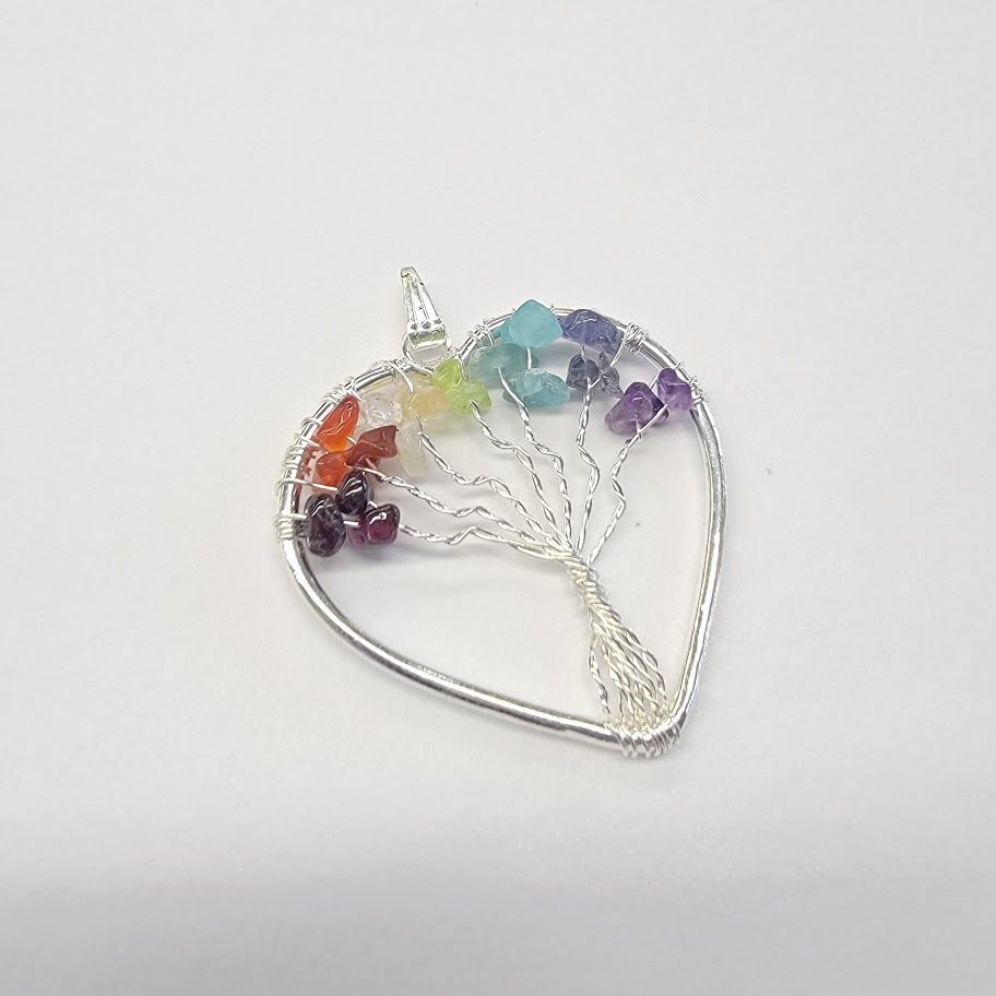 Chakra Tree of Life Heart Necklace | Jewelry-Necklace | Wiccan Center