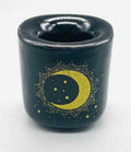 Moon & Star Black Chime Holder | Candle Holder | Wiccan Center