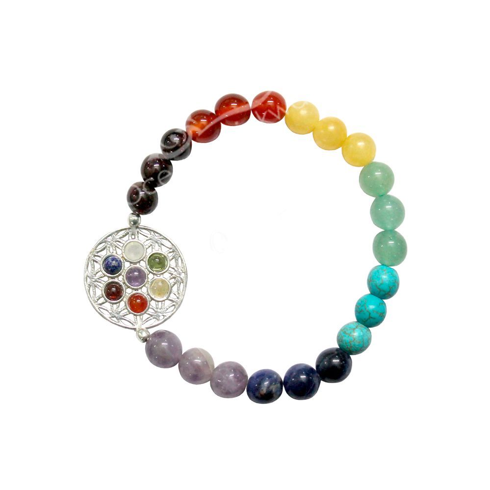 Chakra Flower of Life Bracelet | Jewelry-Bracelet | Wiccan Center
