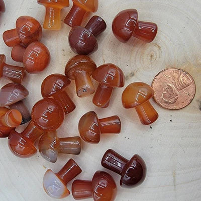 Gemstone Mushroom Carving - 0.5 Inch | Carvings | Wiccan Center