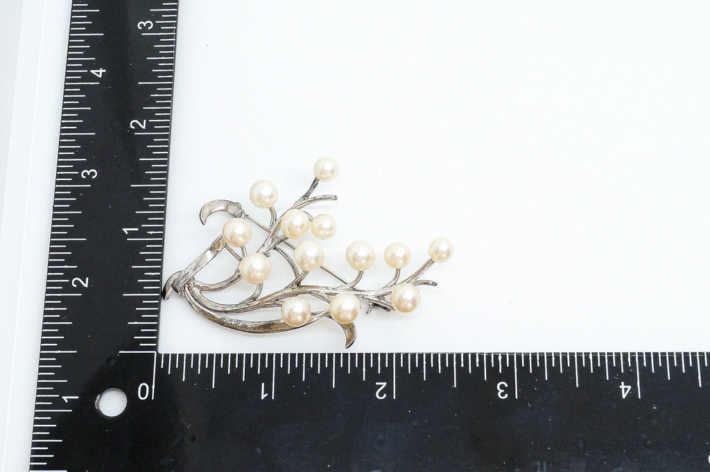 Large Antique Faux Pearl Sterling Silver Brooch Pin | Jewelry > Brooches, Pins & Clips | Wiccan Center