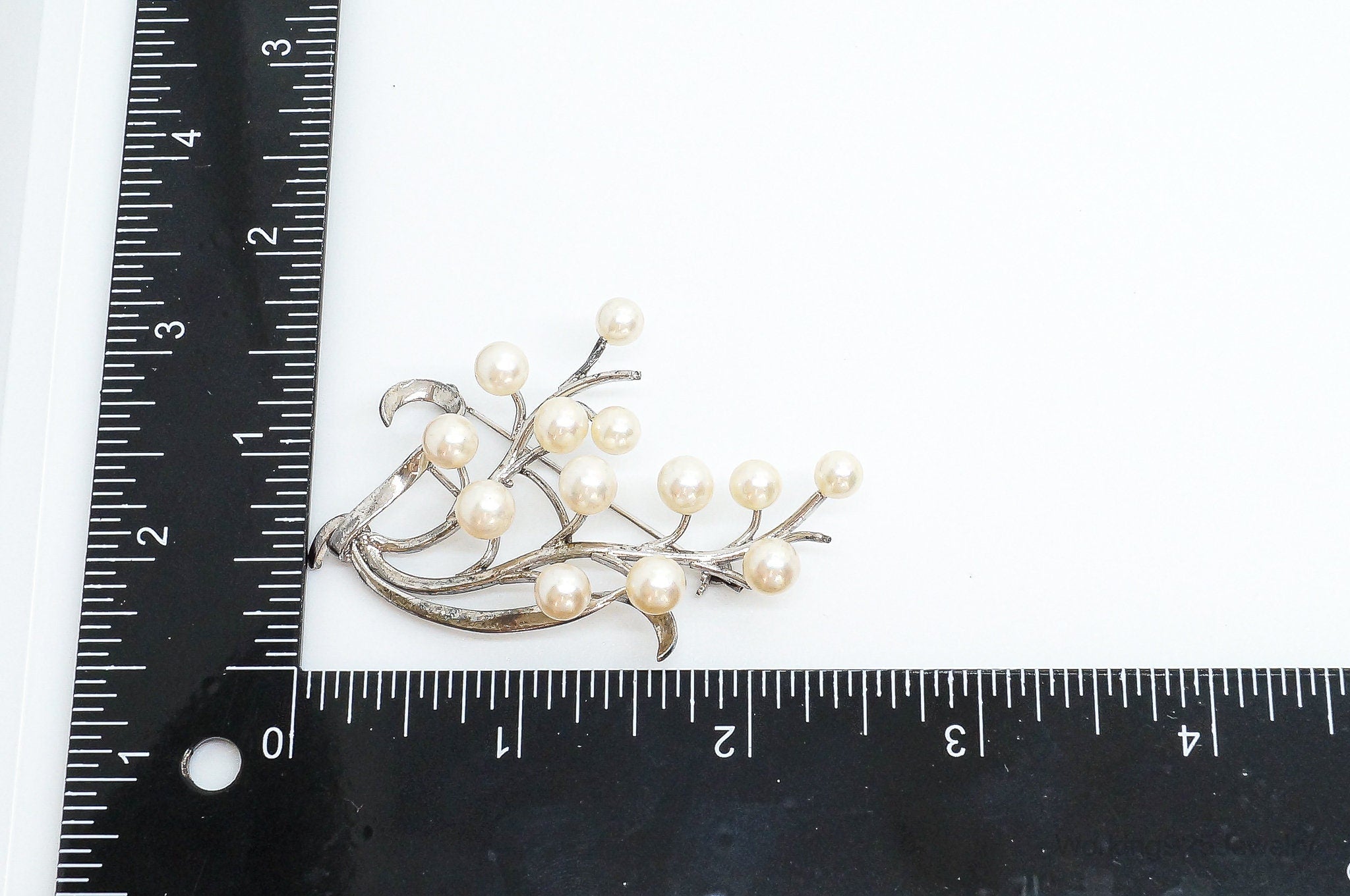 Large Antique Faux Pearl Sterling Silver Brooch Pin | Jewelry > Brooches, Pins & Clips | Wiccan Center