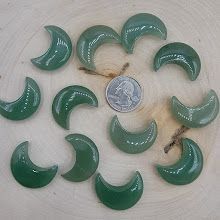 Gemstone Crescent Moon Carving - 1.5 Inch | Carvings | Wiccan Center