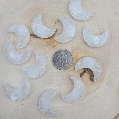 Gemstone Crescent Moon Carving - 1.5 Inch | Carvings | Wiccan Center