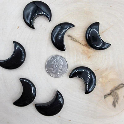 Gemstone Crescent Moon Carving - 1.5 Inch | Carvings | Wiccan Center