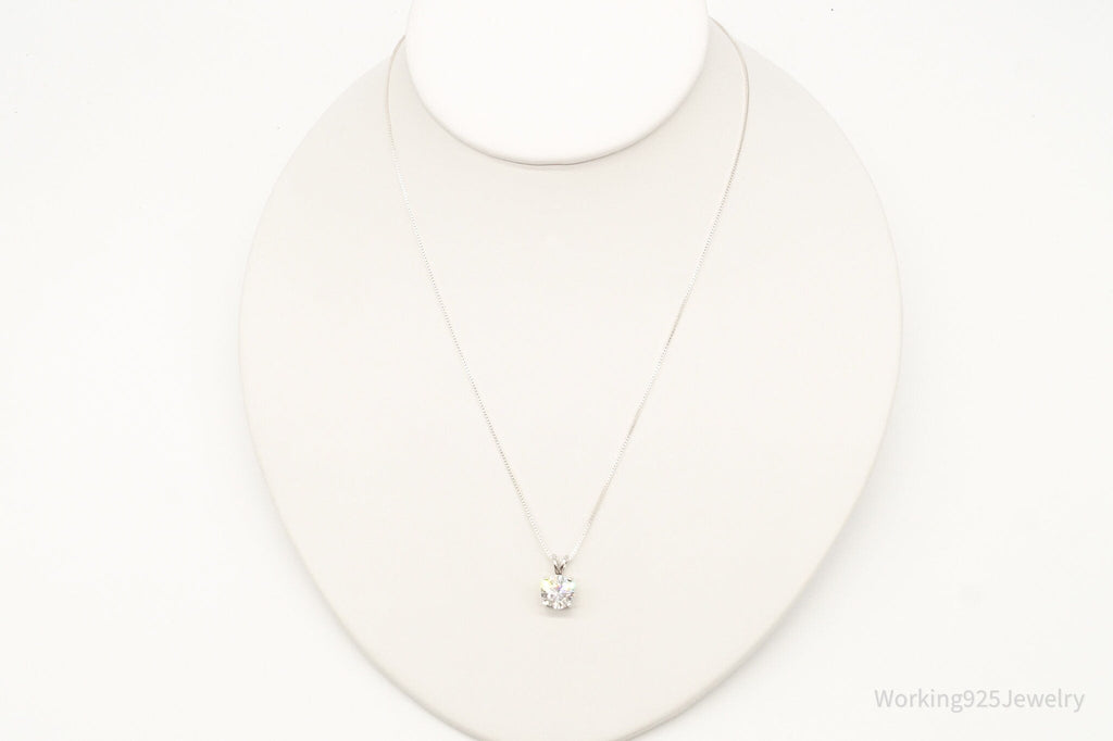 Vintage FAS Large Cubic Zirconia Sterling Silver Necklace | Jewelry > Necklaces > Pendants | Wiccan Center