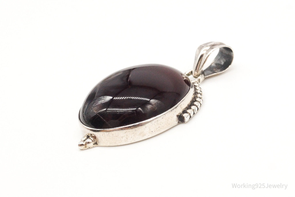 Vintage Large Red Agate Sterling Silver Pendant | Jewelry > Necklaces > Pendants | Wiccan Center