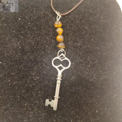 Tiger's Eye Skeleton Key Necklace | | Wiccan Center