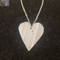 Heart-Shaped Selenite Necklace - 1.5 Inch Pendant, 18 Inch Chain