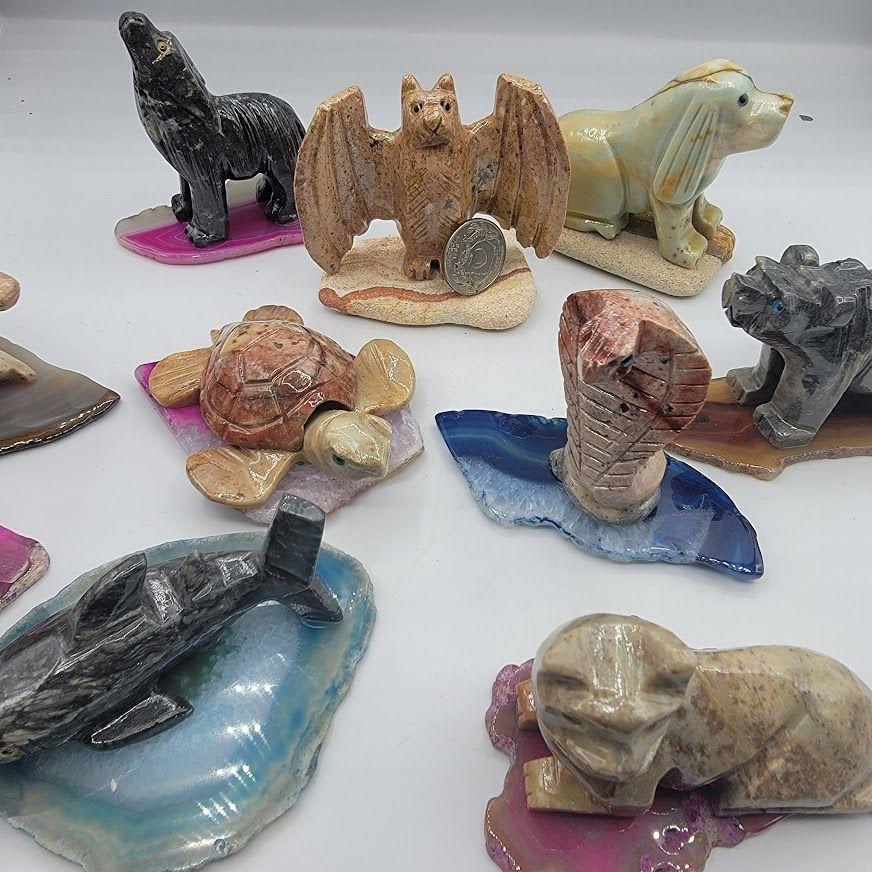 Ass't Animal Carving on Stone L | Figurines | Wiccan Center