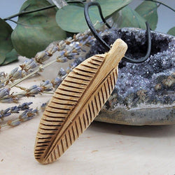 Palo Santo Feather Necklace | Jewelry-Necklace | Wiccan Center