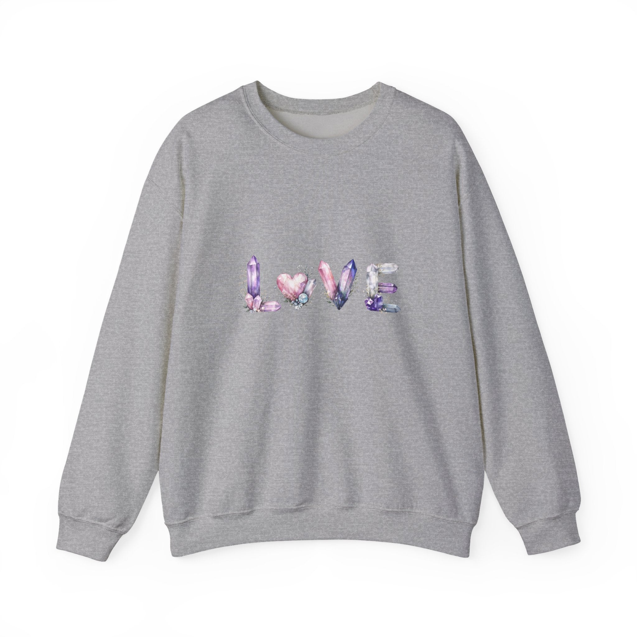 LOVE Crystal Letter Design | Sweatshirt | Wiccan Center
