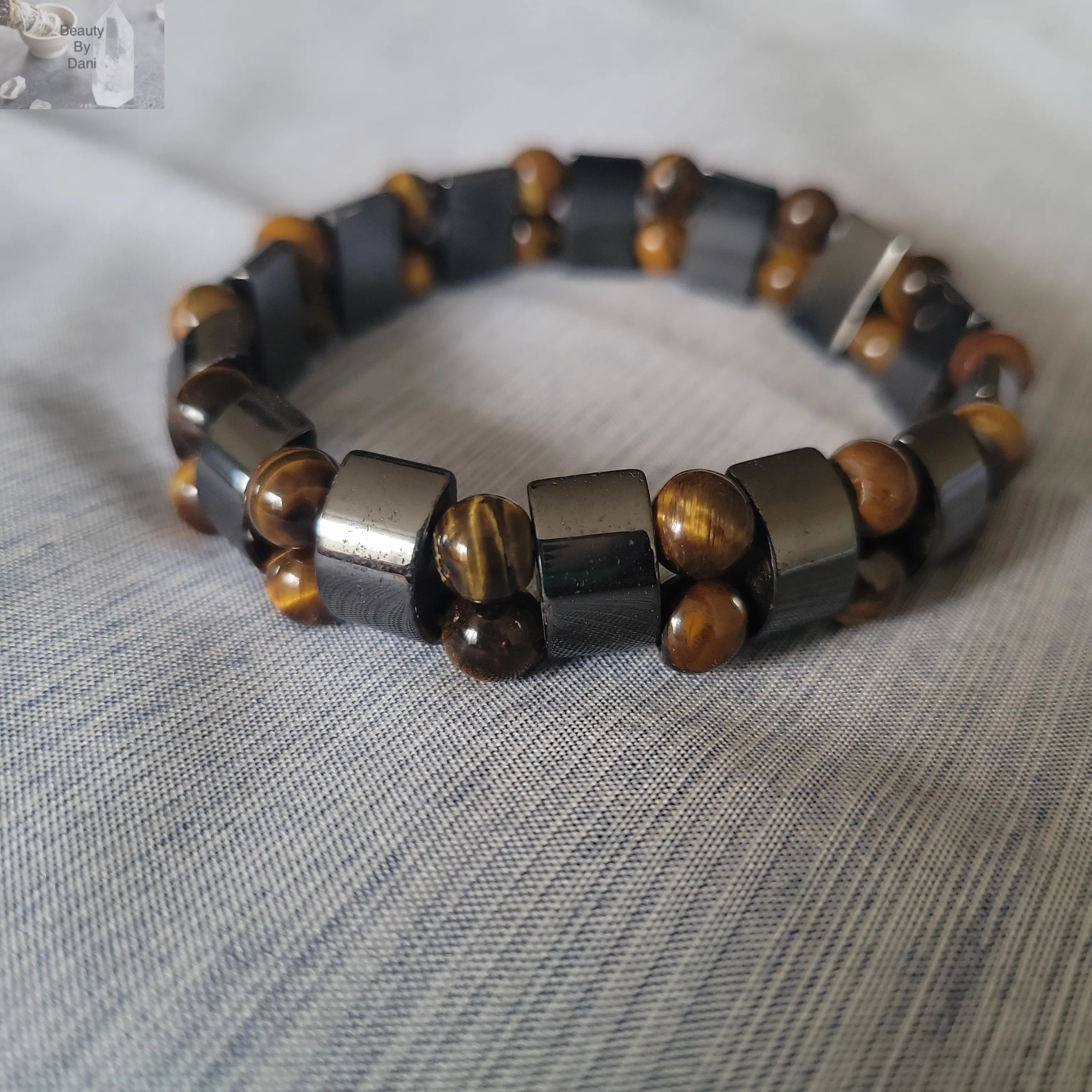 Hematite and Tiger's Eye Stretch Bracelet