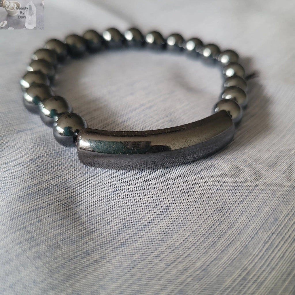 Hematite Bracelet - 8mm Beads for Confidence & Stability