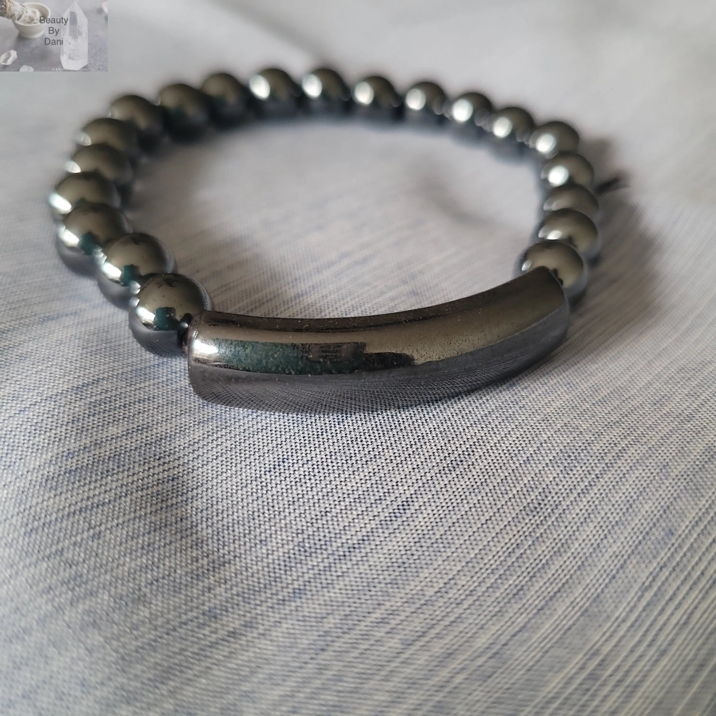 Hematite Bracelet - 8mm Beads for Confidence & Stability