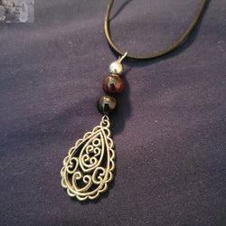 Red Tiger's Eye Necklace - Natural Stone Pendant | | Wiccan Center