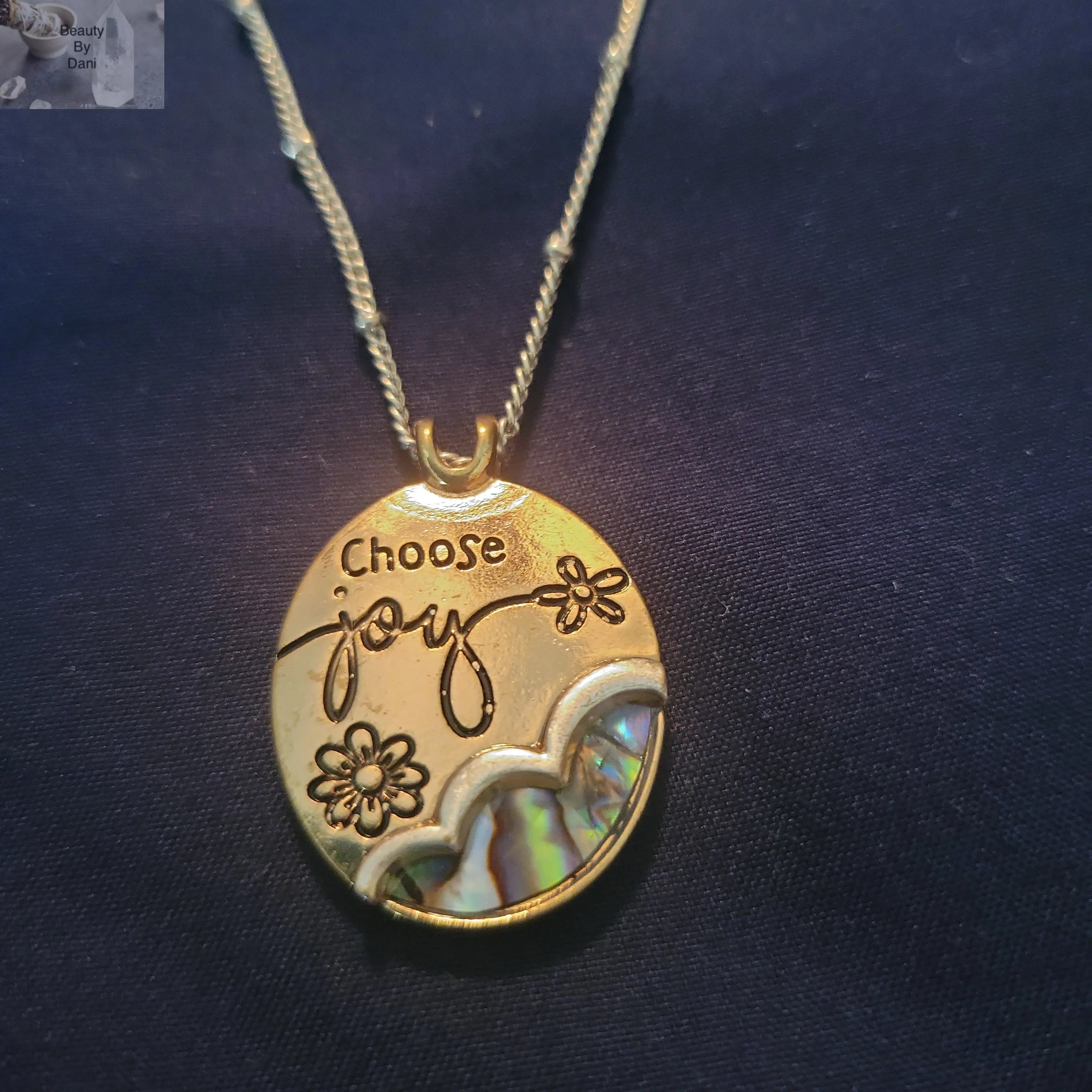 Choose Joy Abalone Necklace