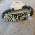 Onyx Bracelet with Stainless Steel Plate