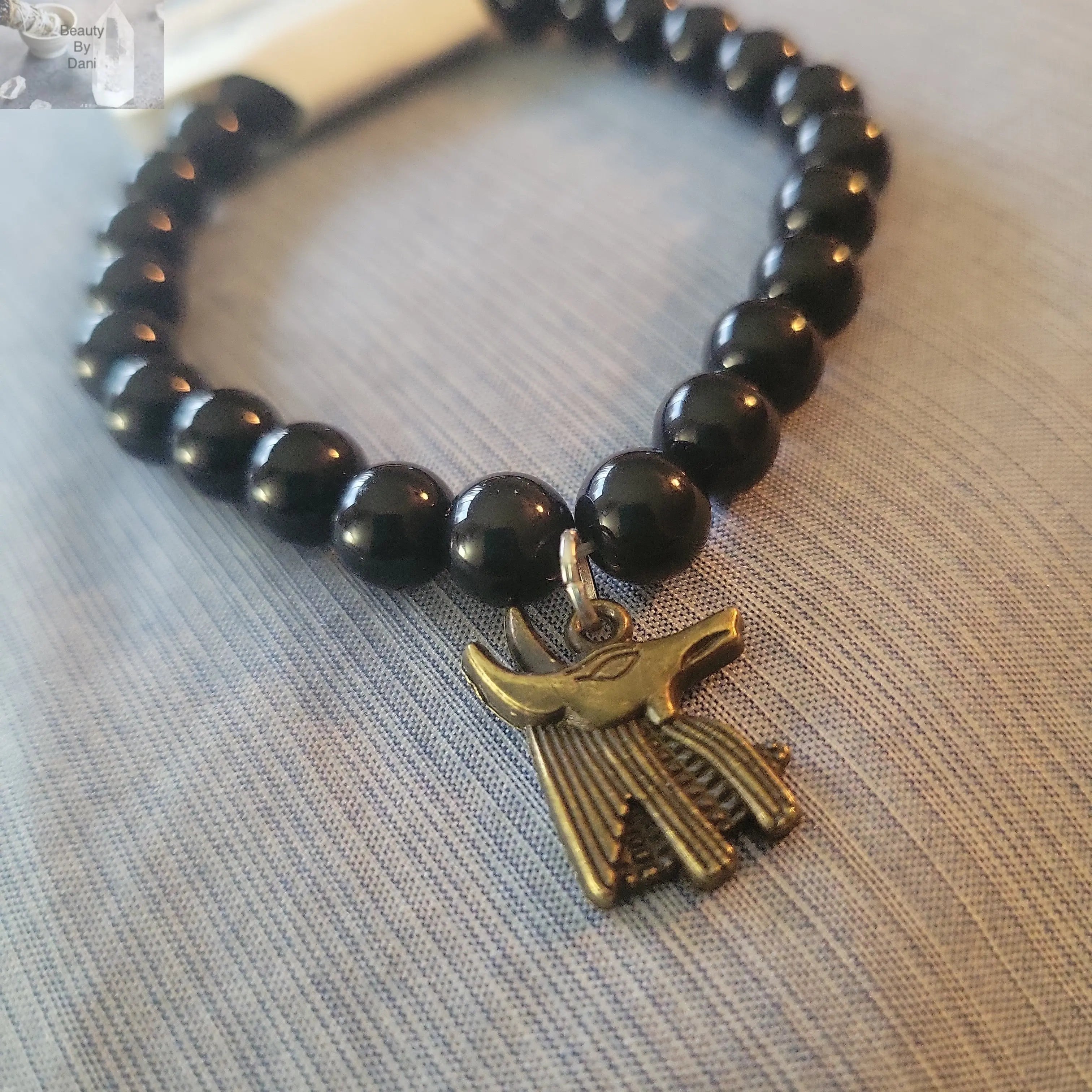Onyx Egyptian Charm Bracelet