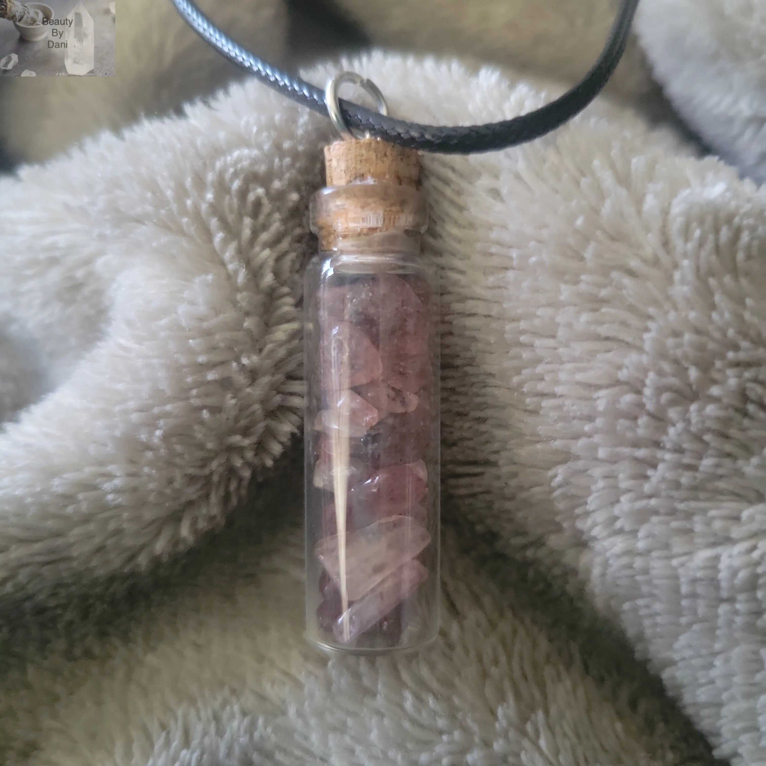 Strawberry Quartz Crystal Necklace