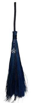 Pentagram Sodalite & Tourmaline Broom (21"L) | Brooms | Wiccan Center