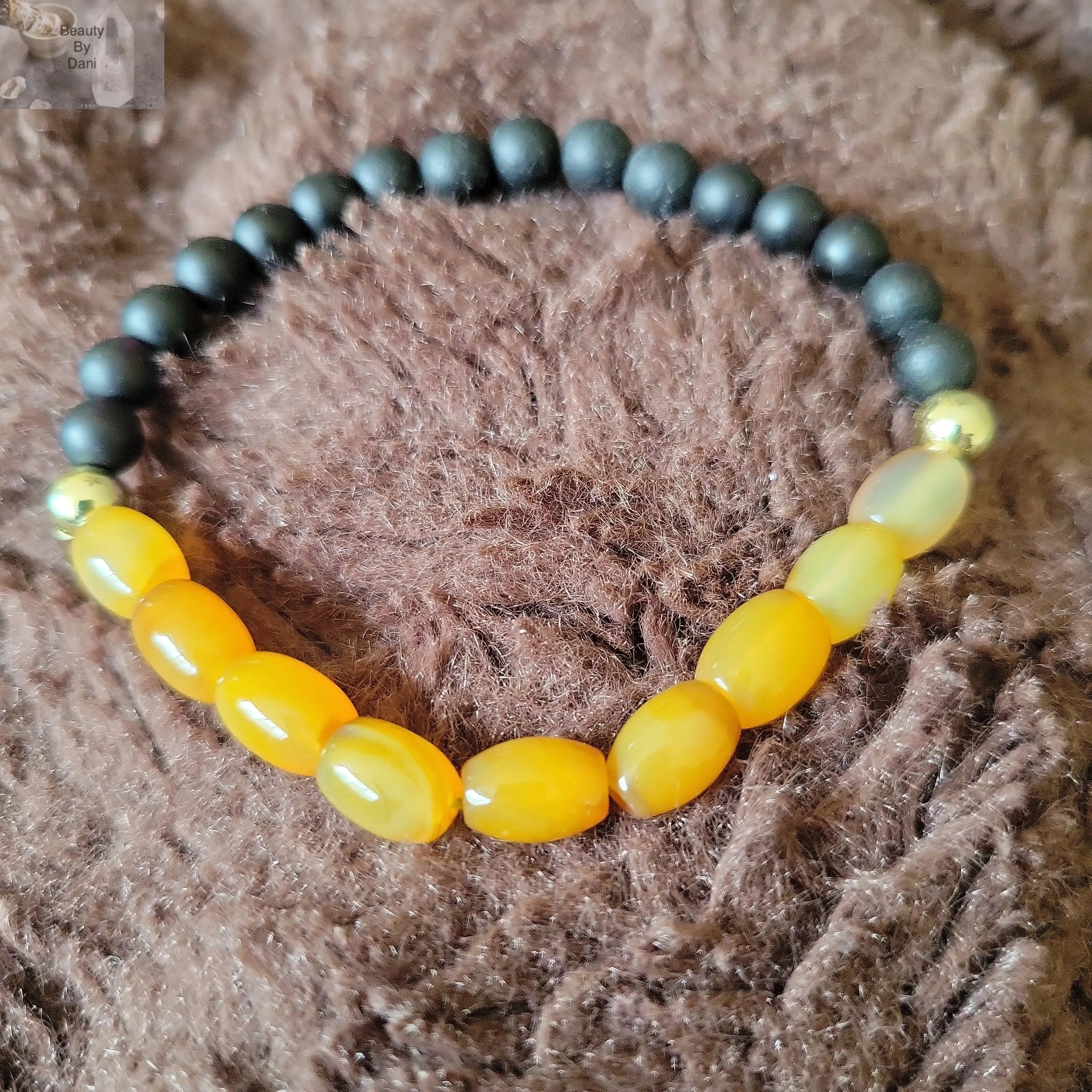 Honey Citrine and Hematite Bracelet