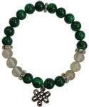 Synthetic Malachite & Quartz Celtic Bracelet | Jewelry-Bracelet | Wiccan Center