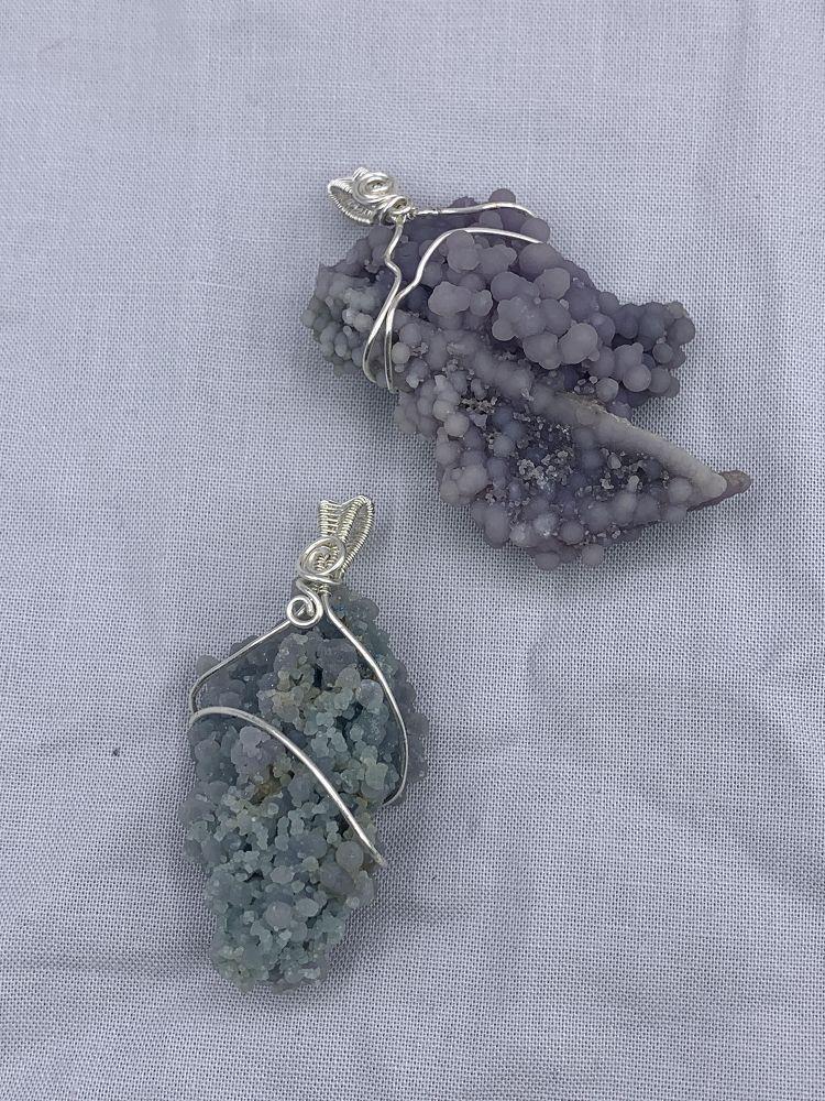 Wire-Wrapped Grape Agate Necklace | Jewelry-Necklace | Wiccan Center