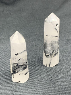 Quartz with Black Tourmaline Obelisk - B Quality (40-99g) | Point | Wiccan Center