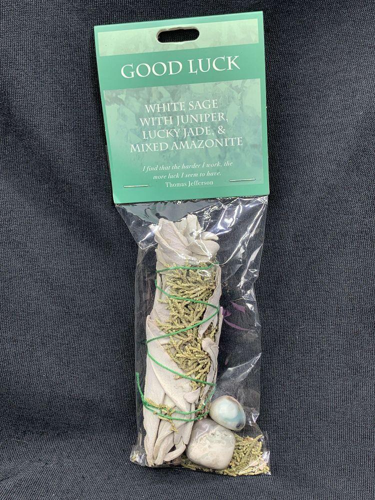 Luck/Sage Gemstone Set | Smudge | Wiccan Center