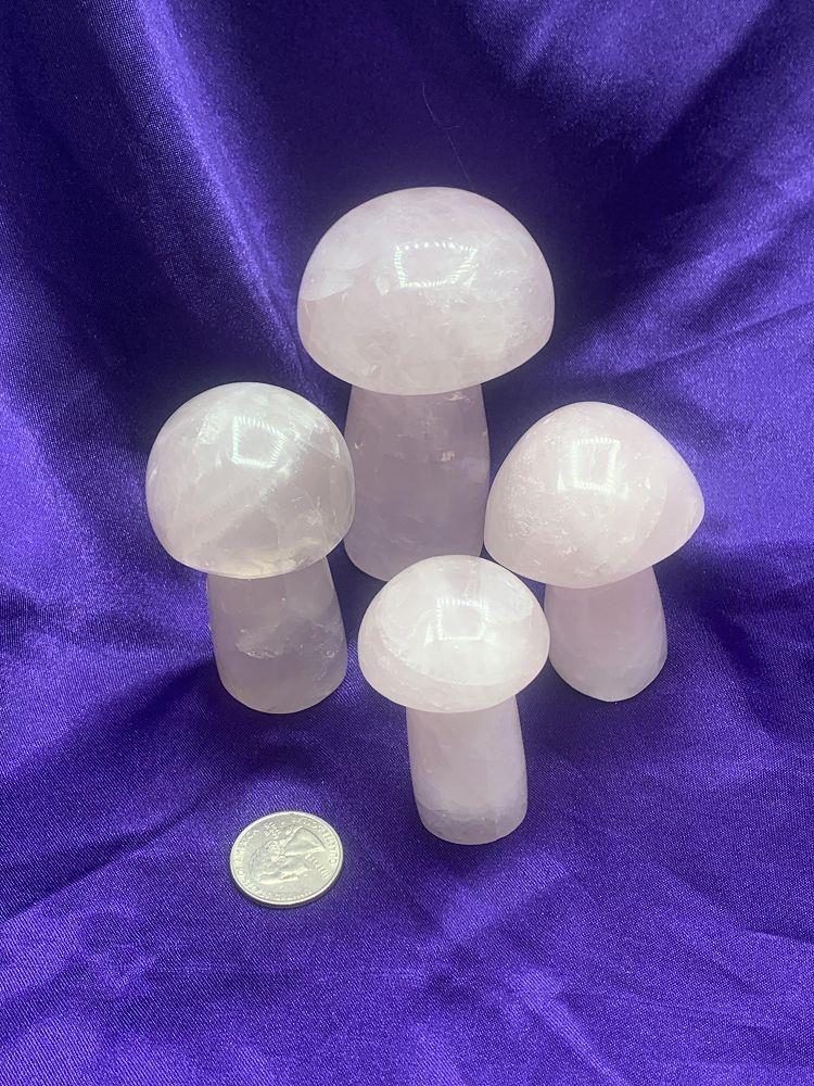 Mushroom Rose Quartz 200-294 g | Carvings | Wiccan Center