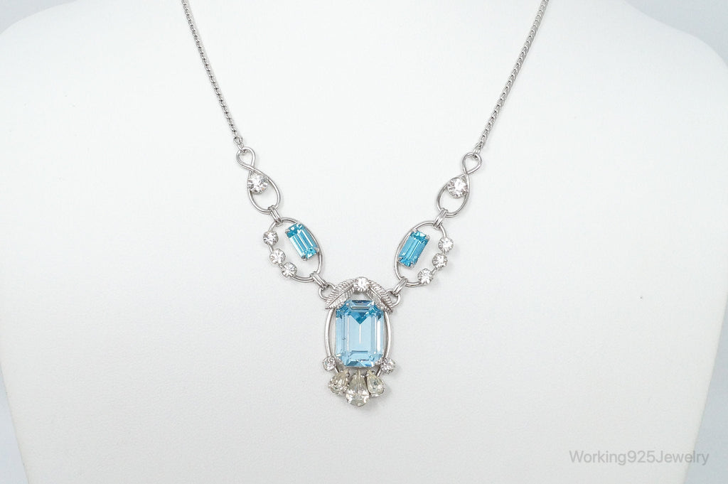 Vintage Designer Van Dell Blue Topaz Cubic Zirconia Sterling Silver Necklace | Jewelry > Necklaces > Pendants | Wiccan Center
