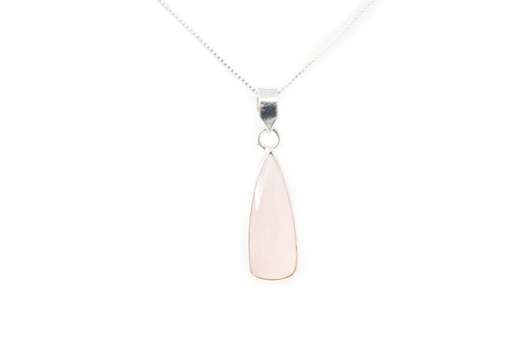 Vintage Designer TGGC Rose Quartz Art Deco Sterling Silver Necklace Pendant | Jewelry > Necklaces > Pendants | Wiccan Center