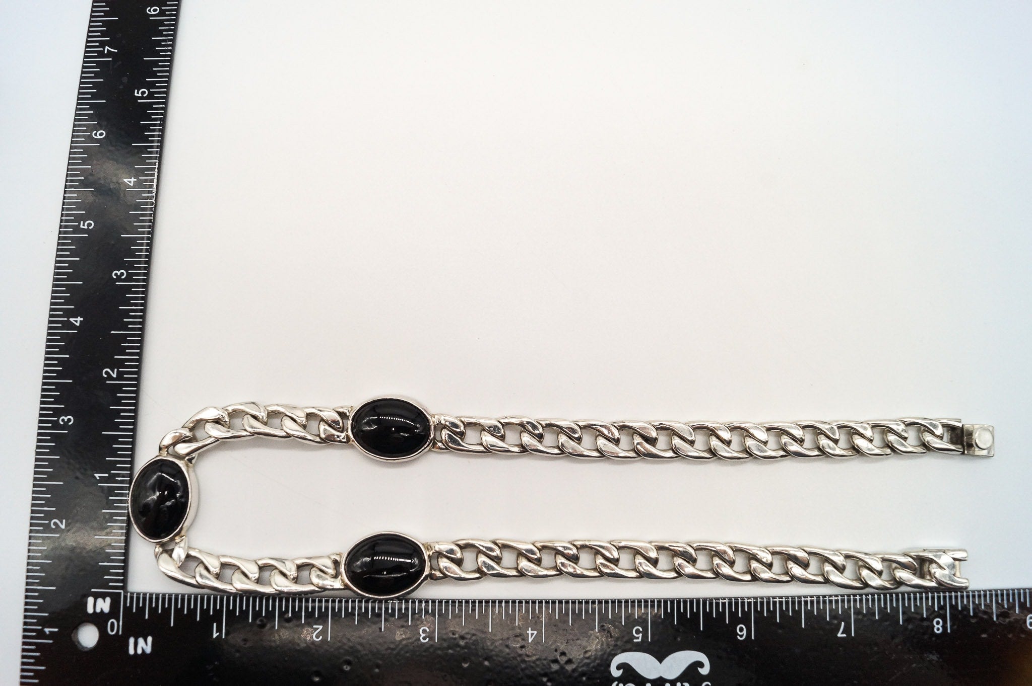 Vintage Black Onyx Curb Chain Sterling Silver Necklace | Jewelry > Necklaces > Pendants | Wiccan Center