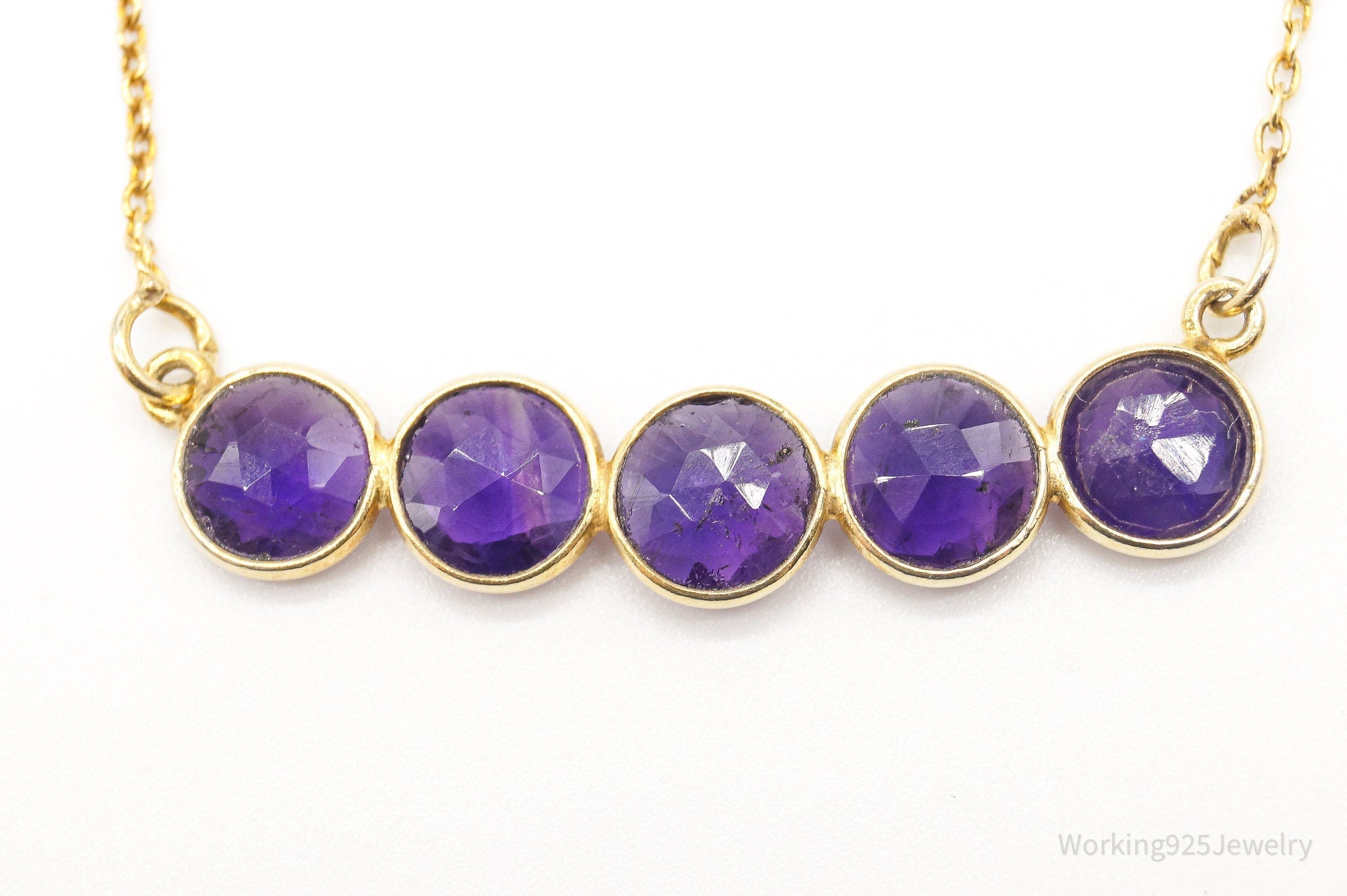 Vintage Amethyst Gold Vermeil Sterling Silver Necklace | Jewelry > Necklaces > Pendants | Wiccan Center