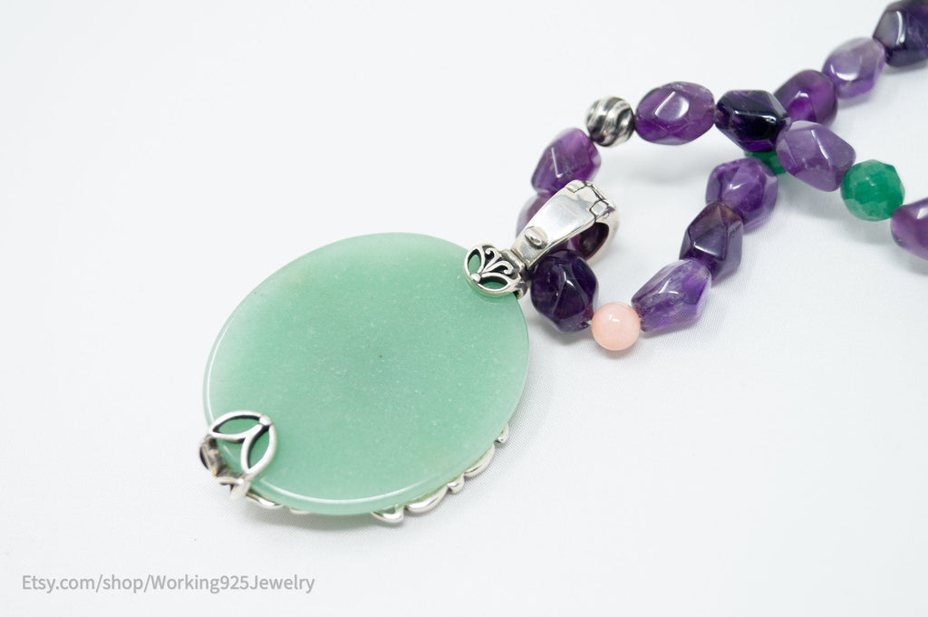 Vintage Carolyn Pollack Relios Amethyst Bead Western Sterling Silver Necklace | Jewelry > Necklaces > Pendants | Wiccan Center