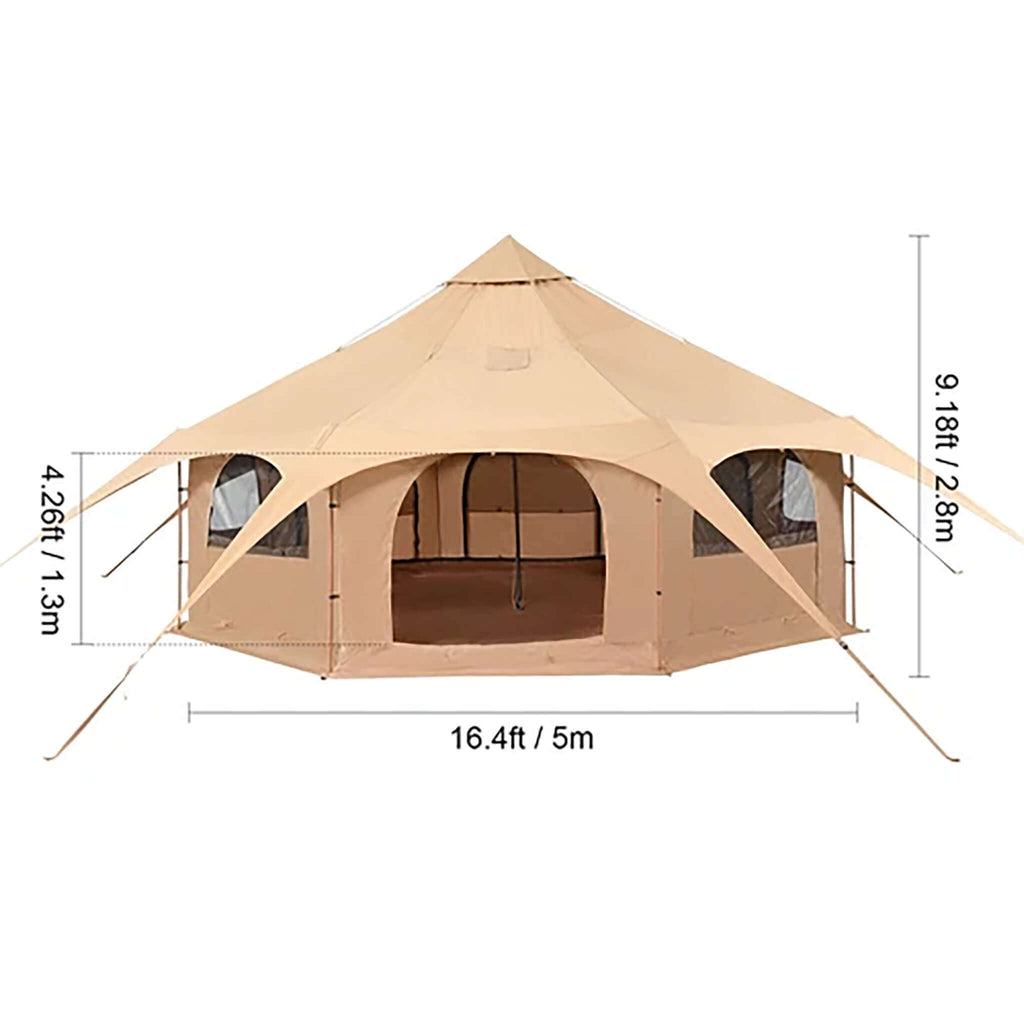 16FT Large Premium 4-Season 8-Person Bell Yurt Tent With Stove Jack (SAK75947) | Yurt Tents | Wiccan Center