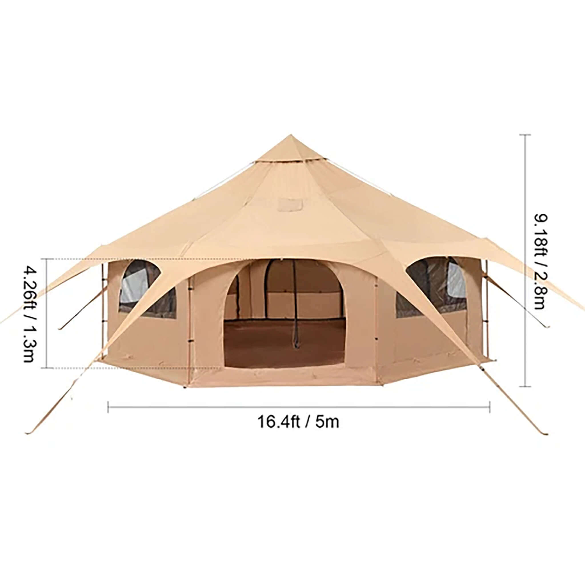 16FT Large Premium 4-Season 8-Person Bell Yurt Tent With Stove Jack (SAK75947) | Yurt Tents | Wiccan Center