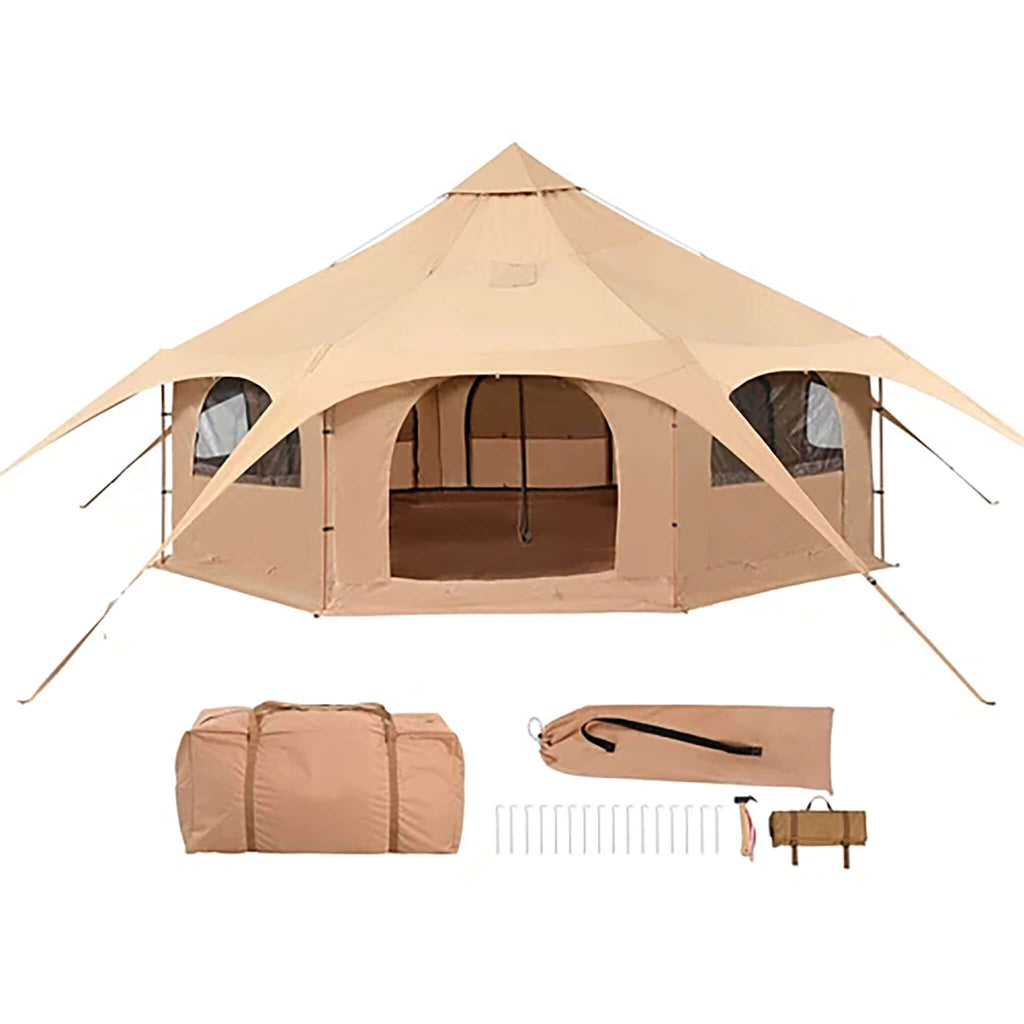 16FT Large Premium 4-Season 8-Person Bell Yurt Tent With Stove Jack (SAK75947) | Yurt Tents | Wiccan Center