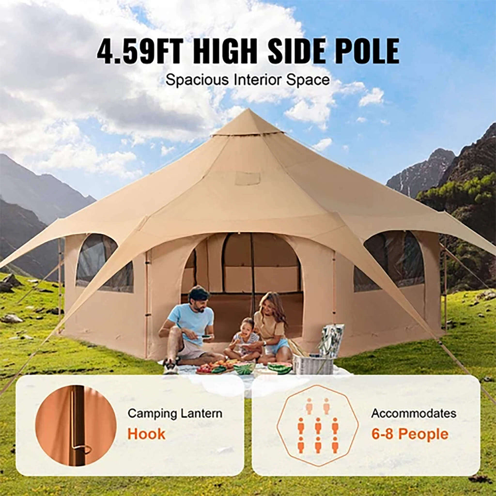 16FT Large Premium 4-Season 8-Person Bell Yurt Tent With Stove Jack (SAK75947) | Yurt Tents | Wiccan Center
