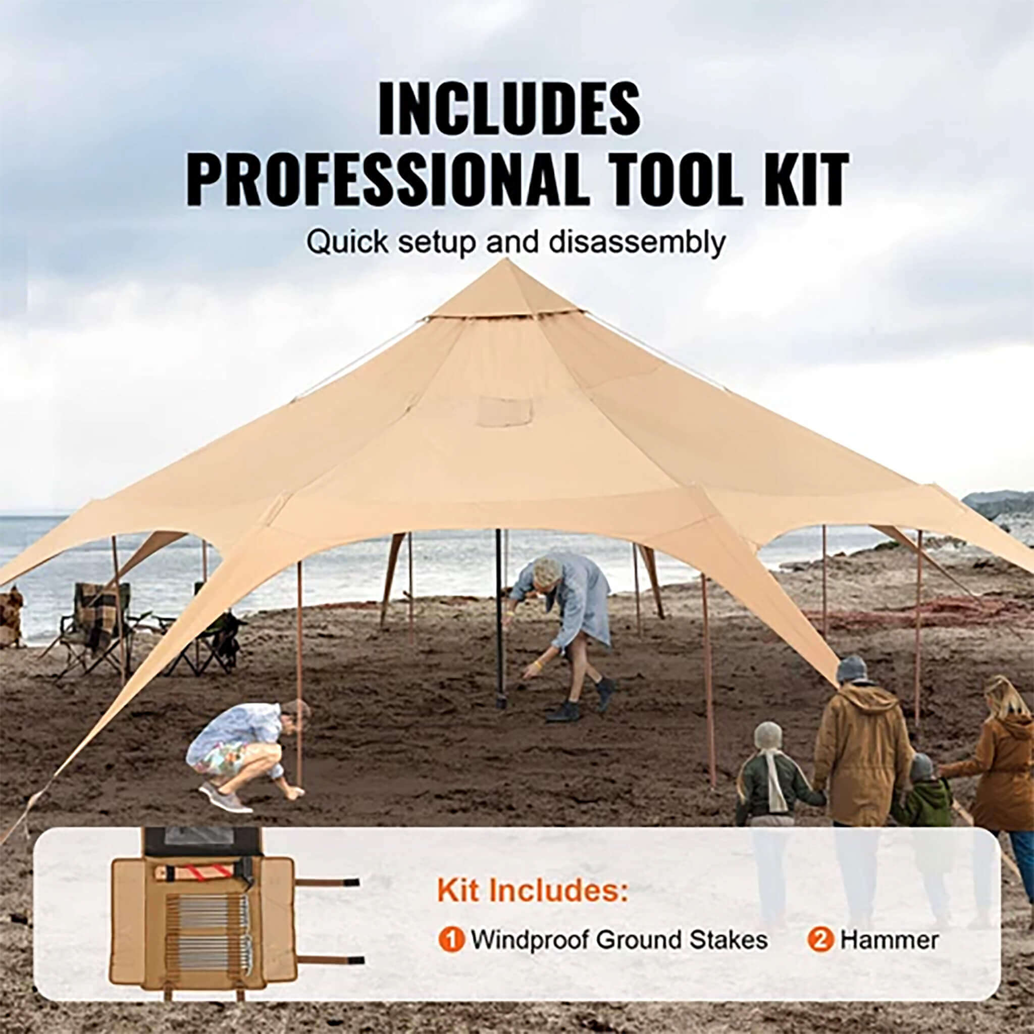 16FT Large Premium 4-Season 8-Person Bell Yurt Tent With Stove Jack (SAK75947) | Yurt Tents | Wiccan Center